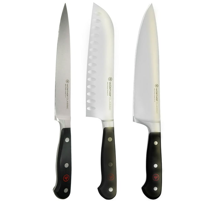 Juego de cuchillos Wusthof Classic 6 Utility, 7 Santoku y 8 cuchillos de chef