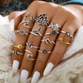 thumbnail image 1 of Anillos bohemios de acero inoxidable para mujer, conjunto de anillos Fidget, joyería Schmuck, accesorios para parejas, Anelli, 2023, 1 of 4