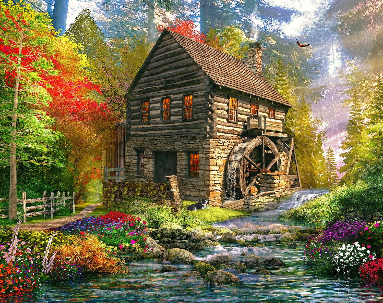 Springbok's 1000 Piece Jigsaw Puzzle Mill Cottage Made in USA