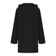 thumbnail image 4 of WTOBBY Women's Solid Stripe Mid-Length Hooded Waterproof Rain Jacket for Outdoor Sports and Sun Exposure, Windproof and Comfortable,Black 3XL, 4 of 6