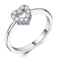 thumbnail image 3 of Fashion Heart-Shaped Copper Ring, Inlaid Zircon, Individually Packed, Fashion OL Style, Gift for Her, 3 of 5