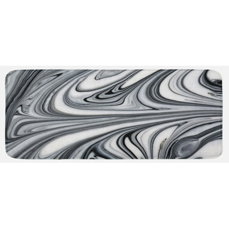 

Abstract Kitchen Mat Mix of White and Black Hallucinatory and Surreal Liquid Marble Graphic Art Plush Decorative Kitchen Mat with Non Slip Backing 47 X 19 Grey by Ambesonne