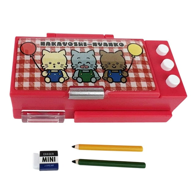 1:12 Pen Box Model Dollhouse Simulation Collection Mini Stationery Organizer Case de Lápices Modelo de Juguete Train rojo