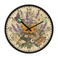 thumbnail image 2 of Voice Activated Clock with Glow Light 12 Inch Large Silent Wall Clock Battery Operated for Home Decor Butterflies and Lavender Pattern, 2 of 8