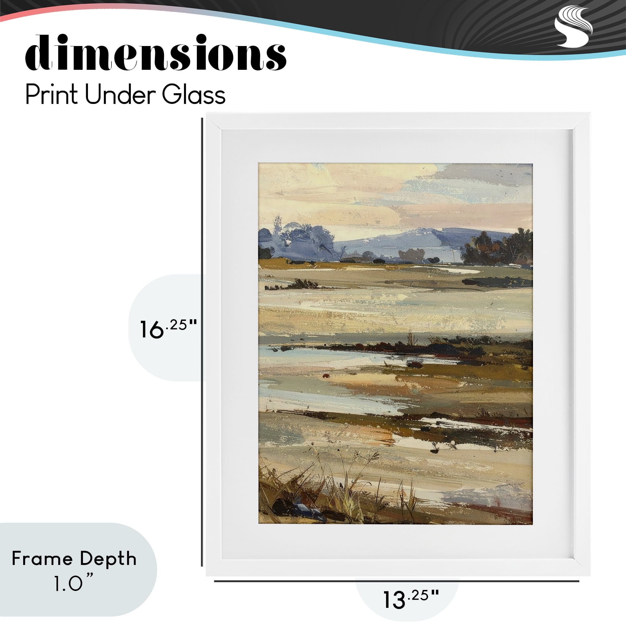 Stupell Industries Distant Horizon Portrayal White Framed Print Under Glass, design by Alonza Saunders
