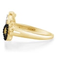 thumbnail image 4 of AFFY Round Cut White & Black Diamond Paw Print Promise Ring In 14K Yellow Gold Over Sterling Silver, 4 of 7