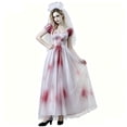 thumbnail image 3 of Women's Ghost Zombie Bride Halloween Vampire Cosplay Outfit Scary Party Stage Performance Fancy Dress Up, 3 of 5