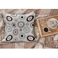 thumbnail image 2 of Geometric Fluffy Throw Pillow Cushion Cover, Circular Doodle with Playroom Girls Theme, Decorative Square Accent Pillow Case, 24" x 24", Grey Pale Pink White, by Ambesonne, 2 of 5
