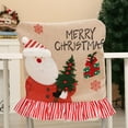 thumbnail image 4 of Christmas Chair Covers Set of 2, Cute Cartoon Snowman Santa Claus Xmas Holiday Party Chair Back Cover, Kitchen Dining Chair Slipcovers Sets for Holiday Festival Party Decor, 4 of 9