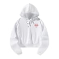 thumbnail image 2 of Sudadera con capucha recortada Sudadera con capucha para mujer Letras blancas y rojas Manga larga Traje atlético de otoño Jersey Sudadera con capucha L, 2 of 10