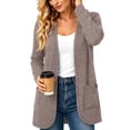 thumbnail image 2 of Womens Cardigan Lightweight Long Sleeve Knit Cardigan Sweaters Fall Casual Open Front Shirts Camel,L, 2 of 9