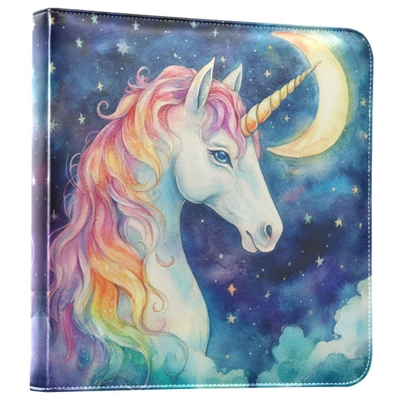 Photo Album Leather Photo Album 11.8x11.2x1.5 Inch Bookshelf Photo Album Scrapbooking Refills Scrapbook Photo Album Majestic Unicorn