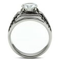 thumbnail image 3 of Luxe Jewelry Designs Stainless Steel Men's Ring with Cubic Zirconia Stone - Size 9 (Pack of 2), 3 of 4