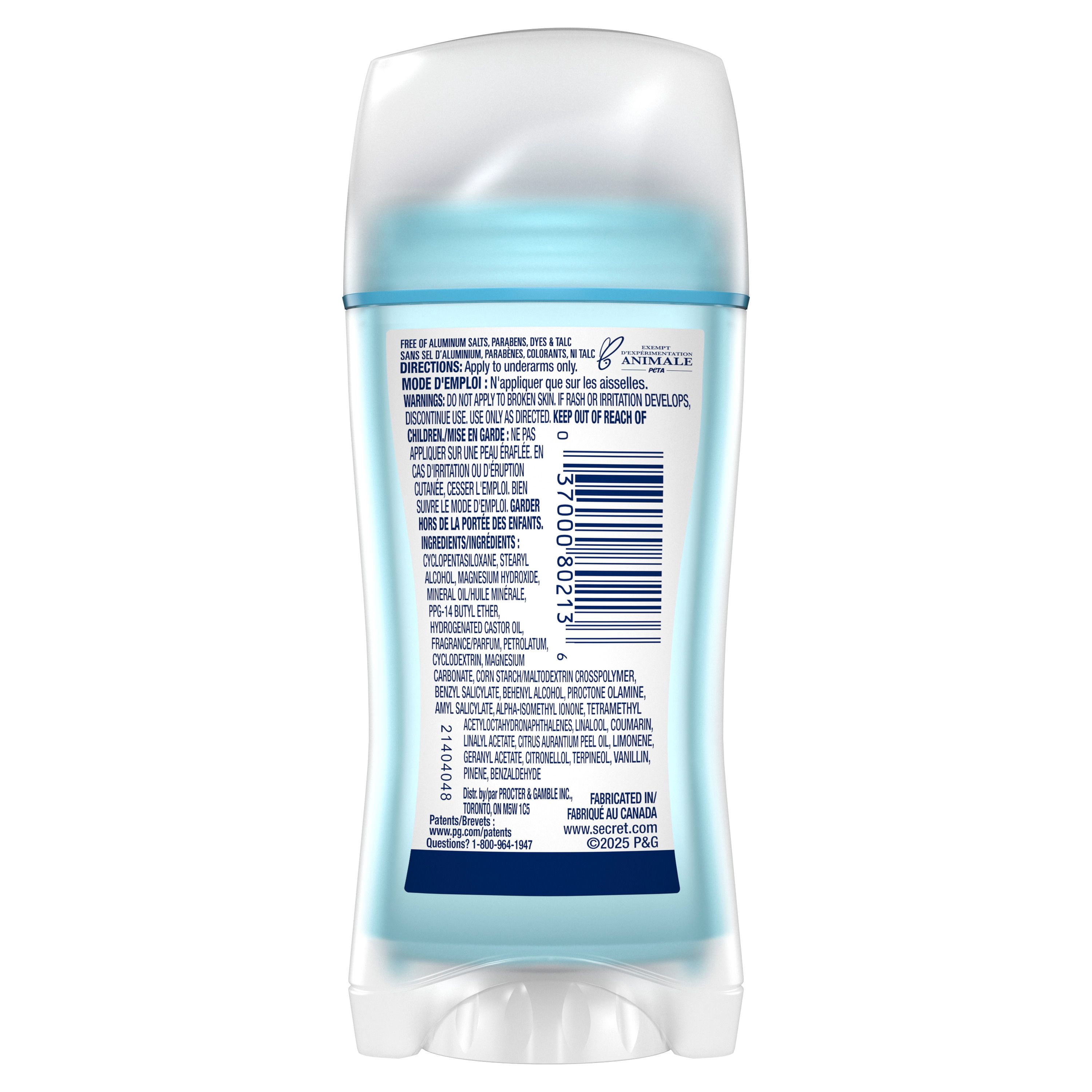 Désodorisant pour femmes Secret sans aluminium, Noix de coco, 68 g