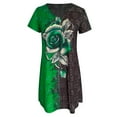 thumbnail image 4 of Dyegold Sundresses for Women Casual Beach - Plus Size Summer Dresses V-Neck Short Sleeve Rose Printed Tshirt Midi Sun Dresses Loose Casual ​Beach Party ​​Dresses, 4 of 4