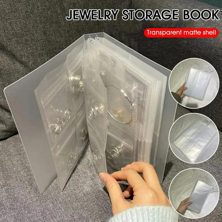 Portable Storage Book For, Jewellery Earrings Jewellery Storage Book  Antioxidation And Tarnish Protection Jewellery Storage Book  8.15*4.53*1.18Inches Transparent 