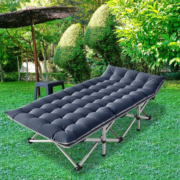 Lilypelle Folding Camping Cot with Thick Mattress, Double Layer Oxford
