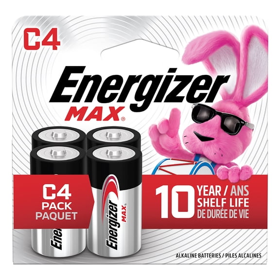 Energizer MAX C Batteries (4 Pack), C Cell Alkaline Batteries