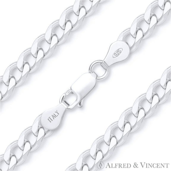 4.5mm Cuban / Curb Link Italian Chain Anklet in .925 Sterling Silver
