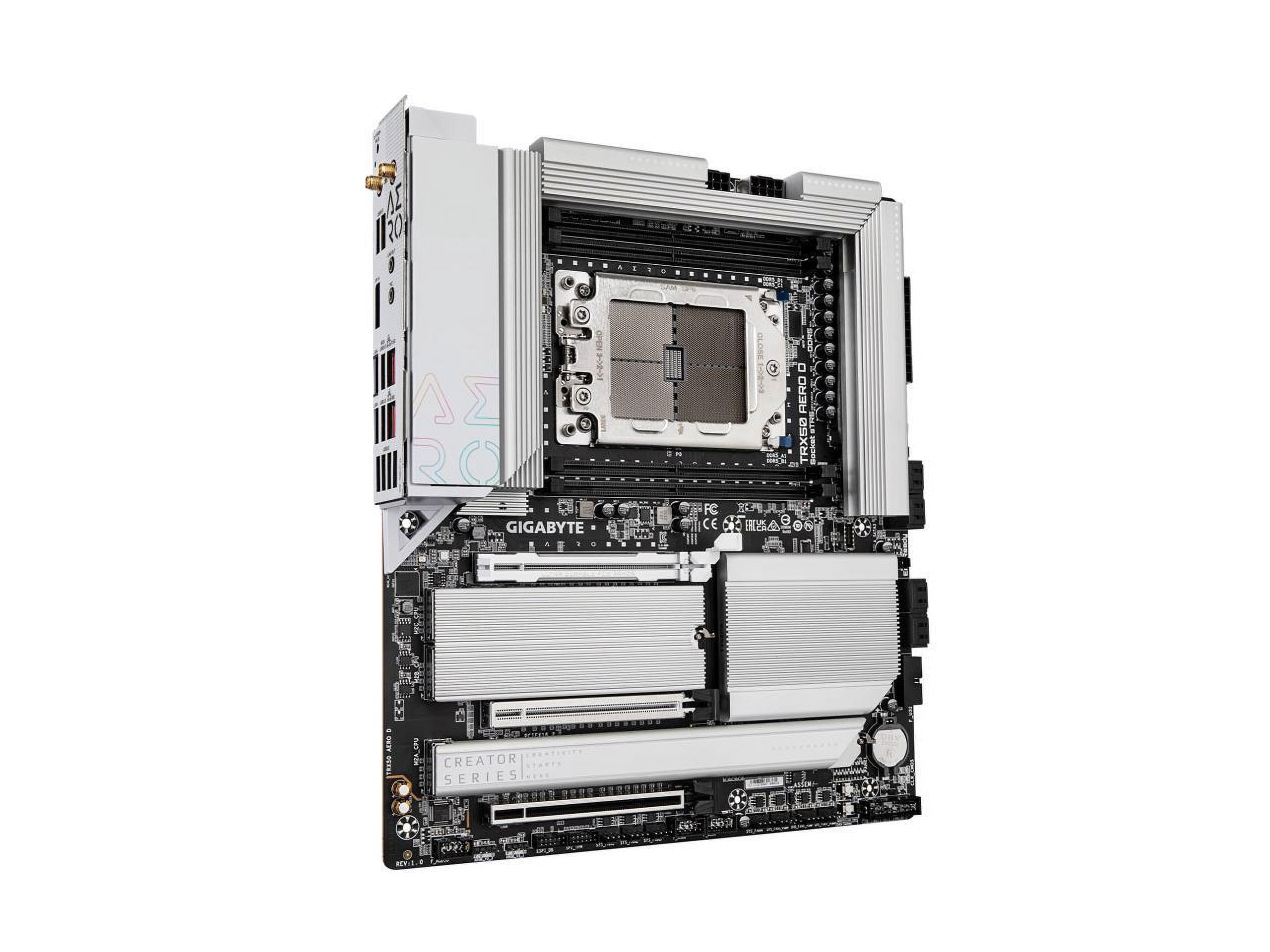 GIGABYTE Ultra Durable TRX50 AERO D Desktop Motherboard - AMD TRX50 Chipset - Socket sTR5 - Extended ATX - Ryzen Threadripper PRO Processor Supported - 1 TB DDR5 SDRAM Maximum RAM - DIMM, RDIMM - 4...