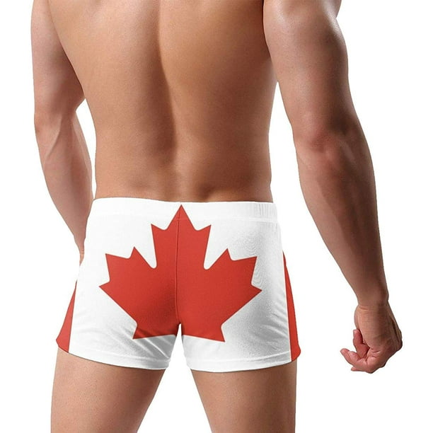 Mens Boxer Brief Swimsuit Canada Flag Swimwear Swimsuits Swim Boxer Briefs  Bikini Beach Board Shorts for Men 