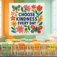 thumbnail image 3 of ViciArt Choose Kindness Every Day Wall Tapestry – 30"x40" Polyester Classroom Teacher Floral Positivity Decor, 3 of 4