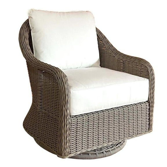 Padma's Plantation Capri Outdoor Swivel Chair Seminyak Sand in Naturral