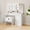 White with Stool, variant on QinaQin Dressing Table with a Mirror, Led Lights, and a Charging Station, a Bedroom Dressing Table with Drawers, Cabinets, Compartments, and Shelves