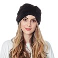 thumbnail image 3 of LEKODE Turban Hats for Women Satin Head Scarf Scarf for Hair Women Womens Wraps Silk Cap for Men Men Turban Head Wrap Head Scarfs Black One Size, 3 of 4