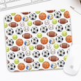 White Control Slips Football and Volleyball White Pattern Square Mouse Pad, Precision ...