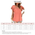 thumbnail image 6 of Pink, Loose-Fitting Casual Tee Women's Lace-Trimmed Short Sleeve Blouse, 6 of 6