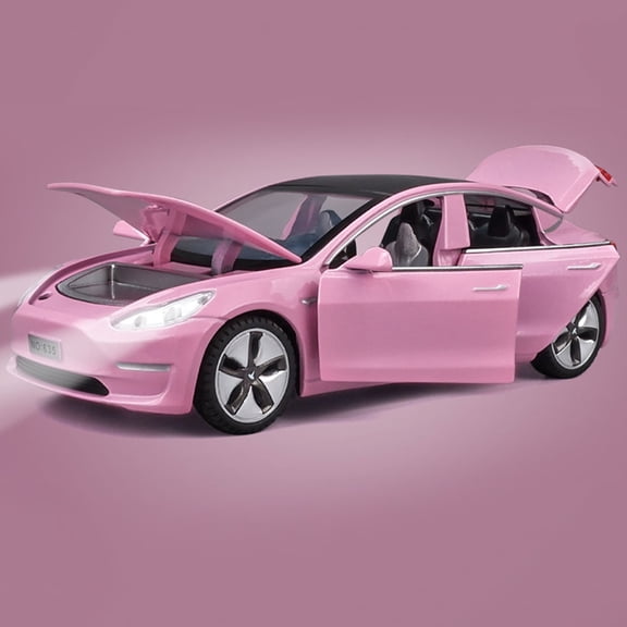 1: 32 For Tesla Model 3 Alloy Car Die Casting Metal Pullback Toy Simulation Series Soundlight Children's Birthday Gift