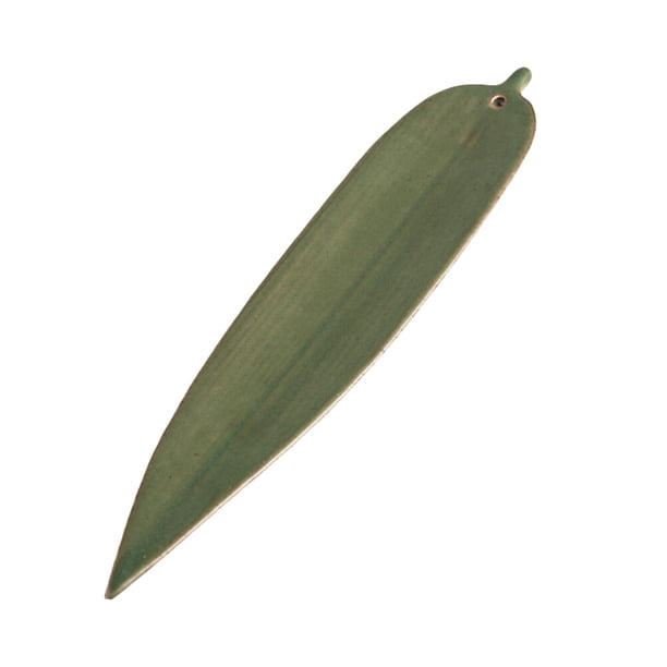 Quemador de incienso de hoja de bambú de cerámica, incienso de grano de hoja insertado, adorno creativo de quemador de aromaterapia para uso en el hogar, salón de té, hotel (verde)