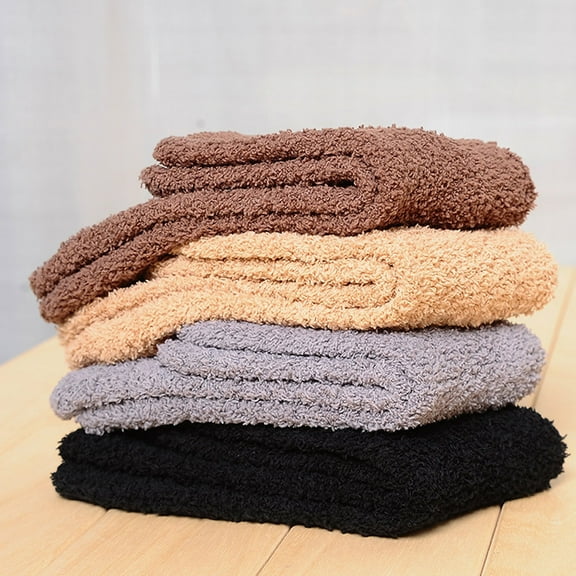 LULULION Men's Fuzzy Socks Sleeping Sock Fabric 3 Pairs for Home Use