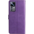 thumbnail image 6 of Xiaomi 12T Wallet Phone Case with Card Holder for Women, 12T/12T Pro Case Luxury Simple Solid Color PU Leather Flip Case Cover for Xiaomi Redmi K50 Ultra CS Violet, 6 of 18