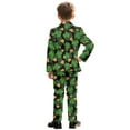 thumbnail image 3 of Xoenoiee Lucky Shamrock Print Boys 2 Piece Suit St. Patrick's Day Funny Party Outfit with Matching Blazer Jacket Pants for Toddler Boy, Size 13-14 Years, 3 of 7