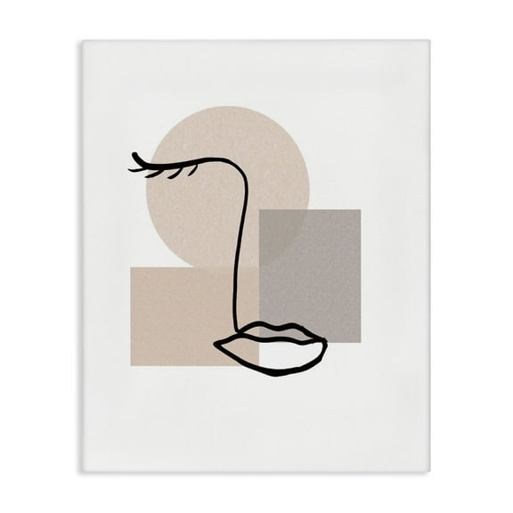 Stupell Industries Minimal Face Portrait Abstract Painting Gallery Wrapped Canvas Art Print Wall Art, 16 x 20