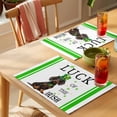 thumbnail image 4 of St. Patrick's Day Placemats Set&nbsp;of&nbsp;6 Watercolor Cute Green Hat Dog Lucky Shamrocks Green Stripes Heat Insulation Washable Place Mats, Non-Slip Table Mats for Dining Table Kitchen,13x19 Inch, 4 of 9