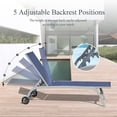 thumbnail image 3 of Blue Outdoor Chaise Lounge Set of 3 with Wheels, 5-Position Adjustable Backrest, Aluminum Pool Lounge Chairs for Patio, Beach, Garden, 3 of 5