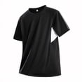 thumbnail image 3 of Men's Big and Tall Swim Shirt Short Sleeve UPF 50+ Sun Protection SPF UV Moisture Wicking Lightweight Quick Dry Rash Guard Size M-5XL Black, 3 of 5