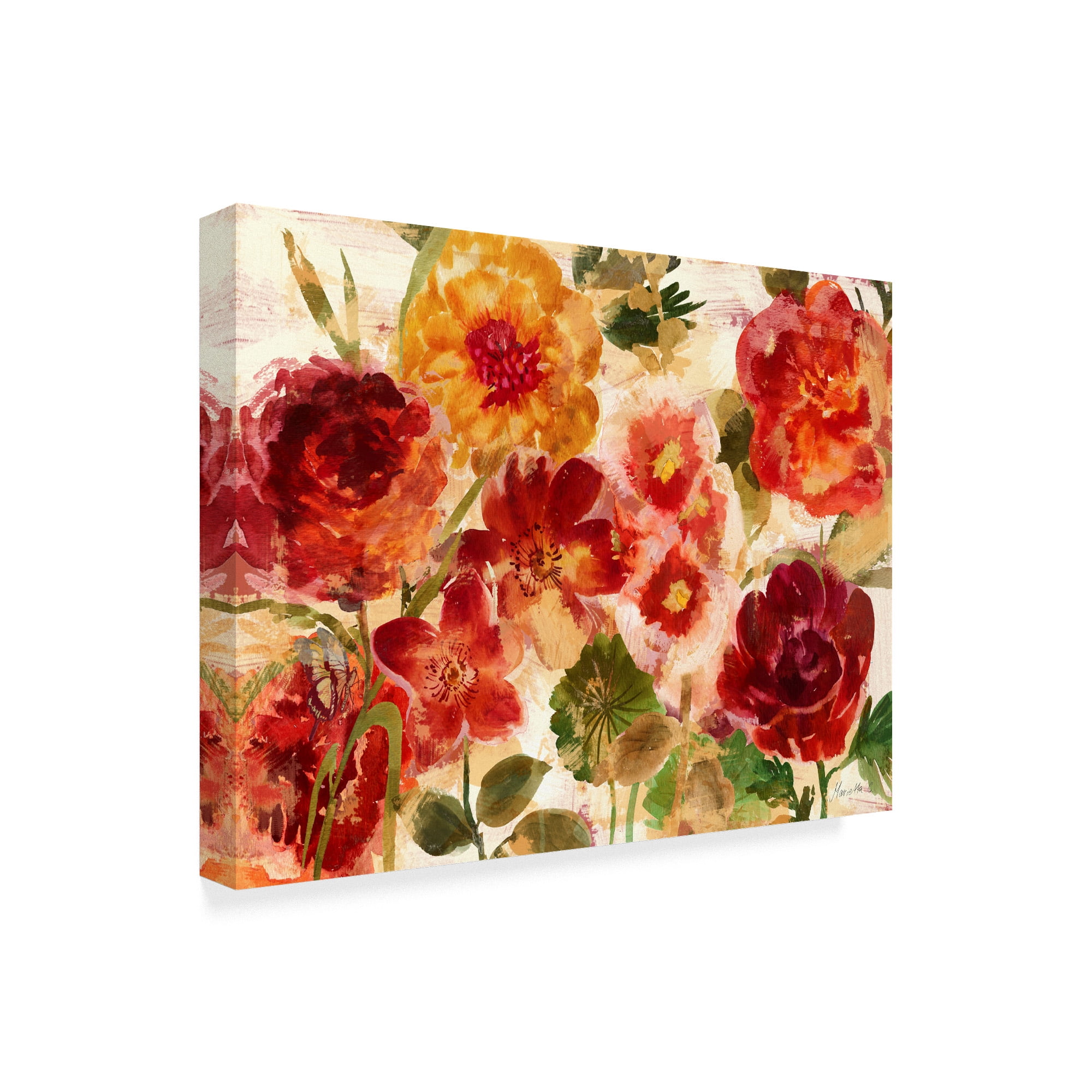 Trademark Fine Art 'Summer Garden Red' Canvas Art by Marietta Cohen Art And Design