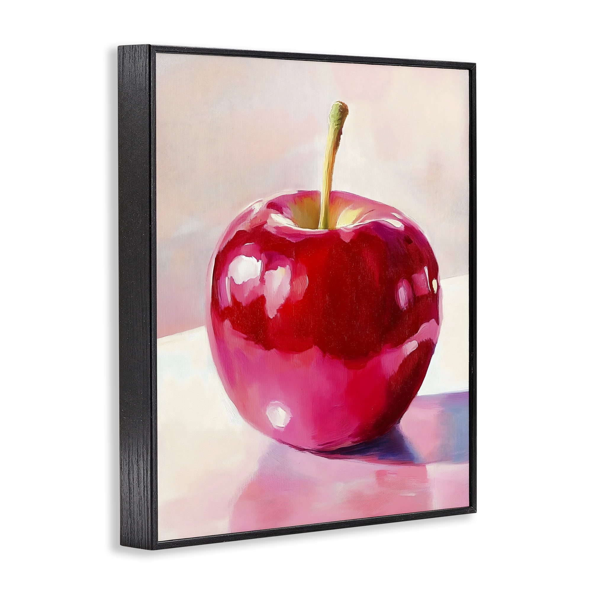 Stupell Industries Shiny Red Apple Reflection Black Framed Giclee Art, design by The Prints Vibe