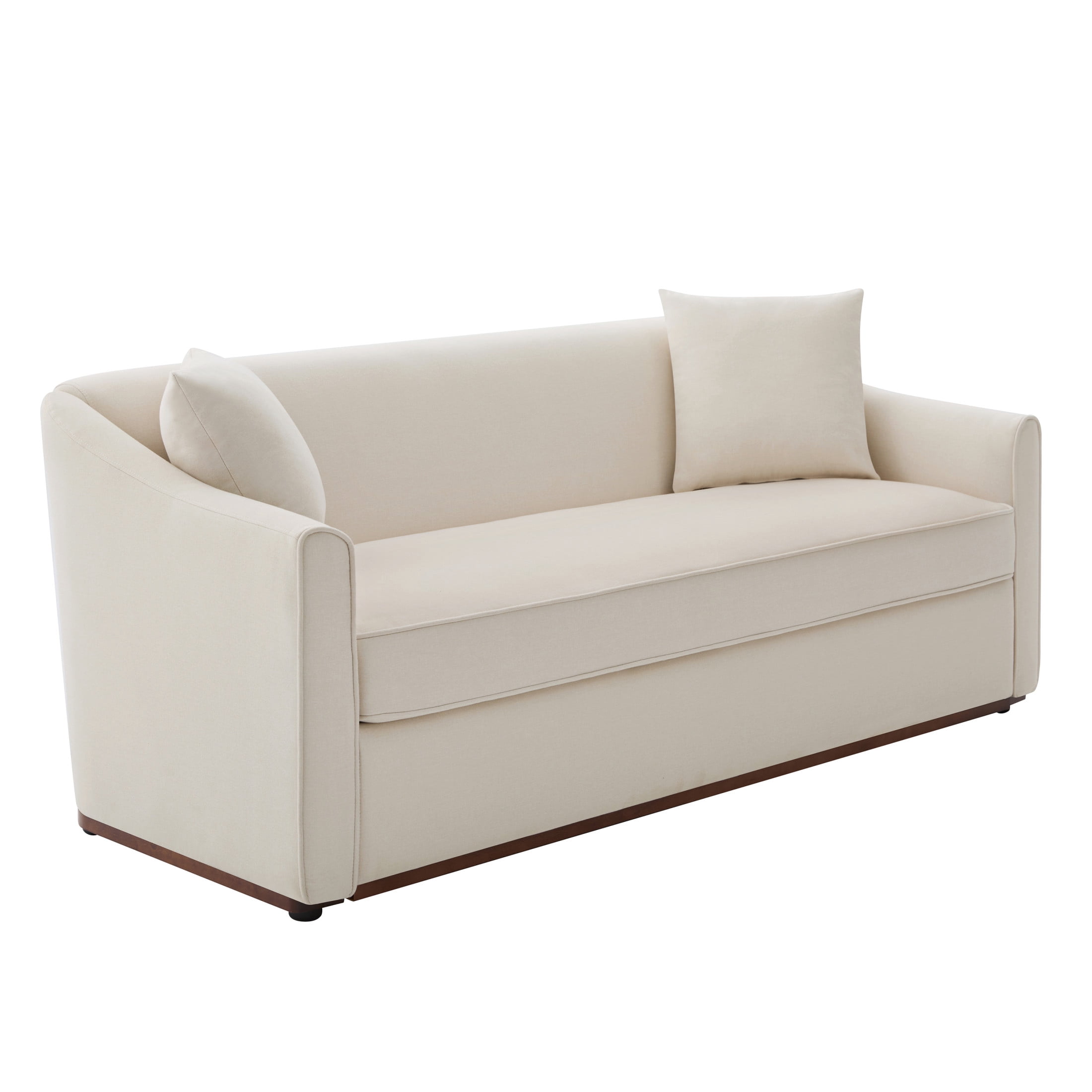 Christopher Knight Home 75.78" Modern Chenille Upholstered 3-Seater Sofa with Throw Pillows, Beige