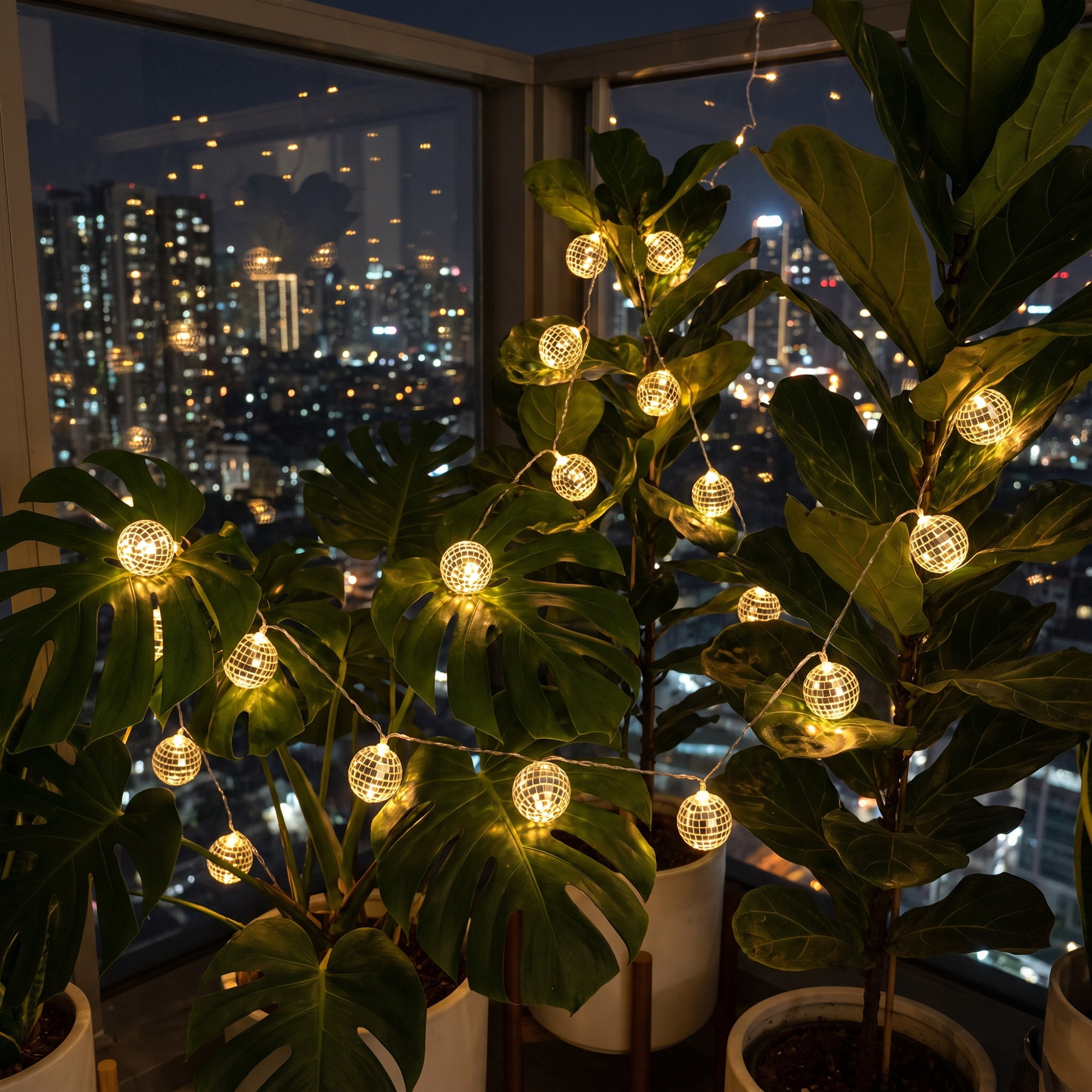 Unique Bargains Chic Punched Metal Lights for Festive 4.9 ft Warm White Battery Operated
