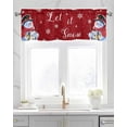 thumbnail image 2 of Faux Linen Valances for Windows Red Winter Christmas Cardinal Bird Snowman Curtains Valance Light Filtering Rod Pocket Small Window Treatment for Kitchen Living Room Bedroom 54x18In, 2 of 6