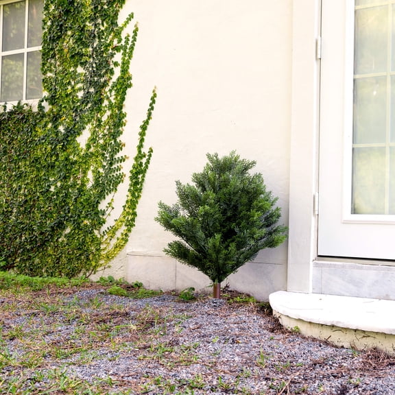 Nearly Natural Cedar Bush Artificial Plant with Stakes - 3' - Green
