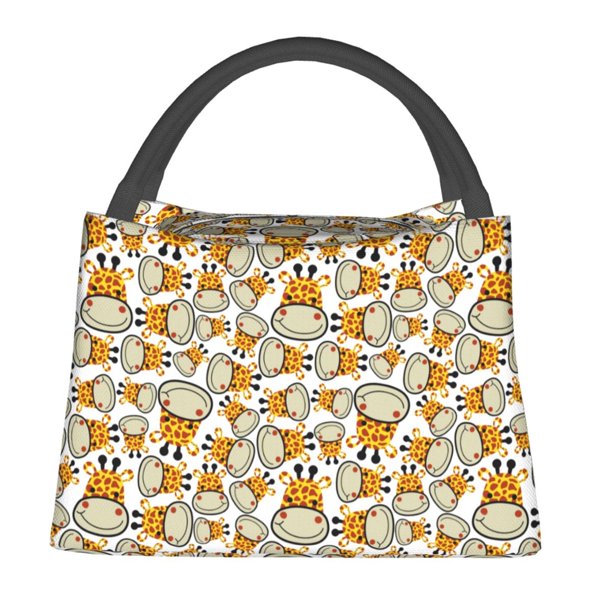 Fotbe Giraffes Head Bolsa Térmica Portátil con Estampado, Bolsa de Entrega de Alimentos Aislada, Bolsa Reutilizable de Gran Capacidad para Comidas y Supermercado