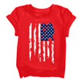 thumbnail image 2 of Ruyang Boys Girls 4th of July Shirt Cotton American Flag Crew Neck Short Sleeve Summer Kids 250 Anniversary USA Shirt, 2 of 8