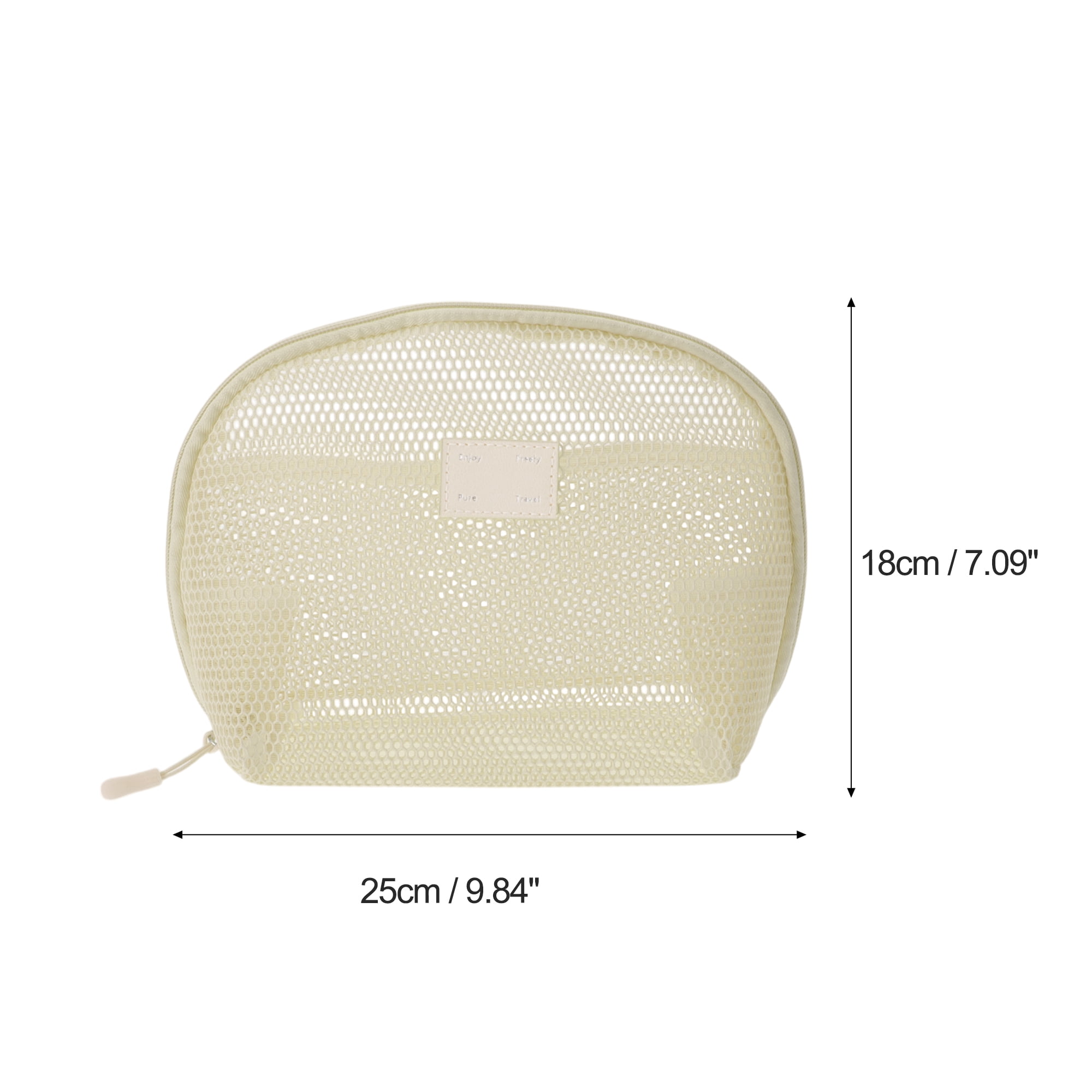 Unique Bargains 1 Pc Mesh Hand-held Sundries Makeup Bag White 9.84in