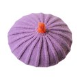 thumbnail image 2 of Hinvhai Berets for Kids ,Fashion Knitted Beret Hats for Baby Girls Pumpkin Hat Princess Beret Cap Girls Beret Hat Beanie Cap Purple 45-50cm, 2 of 3